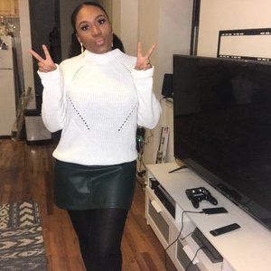 Faux Leather Dark Green Mini Skirt